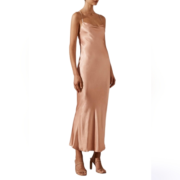 SHONA JOY LA LUNE COWL BACK MIDI DRESS 4 - Picture 1 of 14